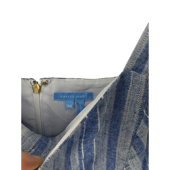 Draper James Women's Blue‎ and White Striped Linen Dress Size 14 - Picture 5 of 7
